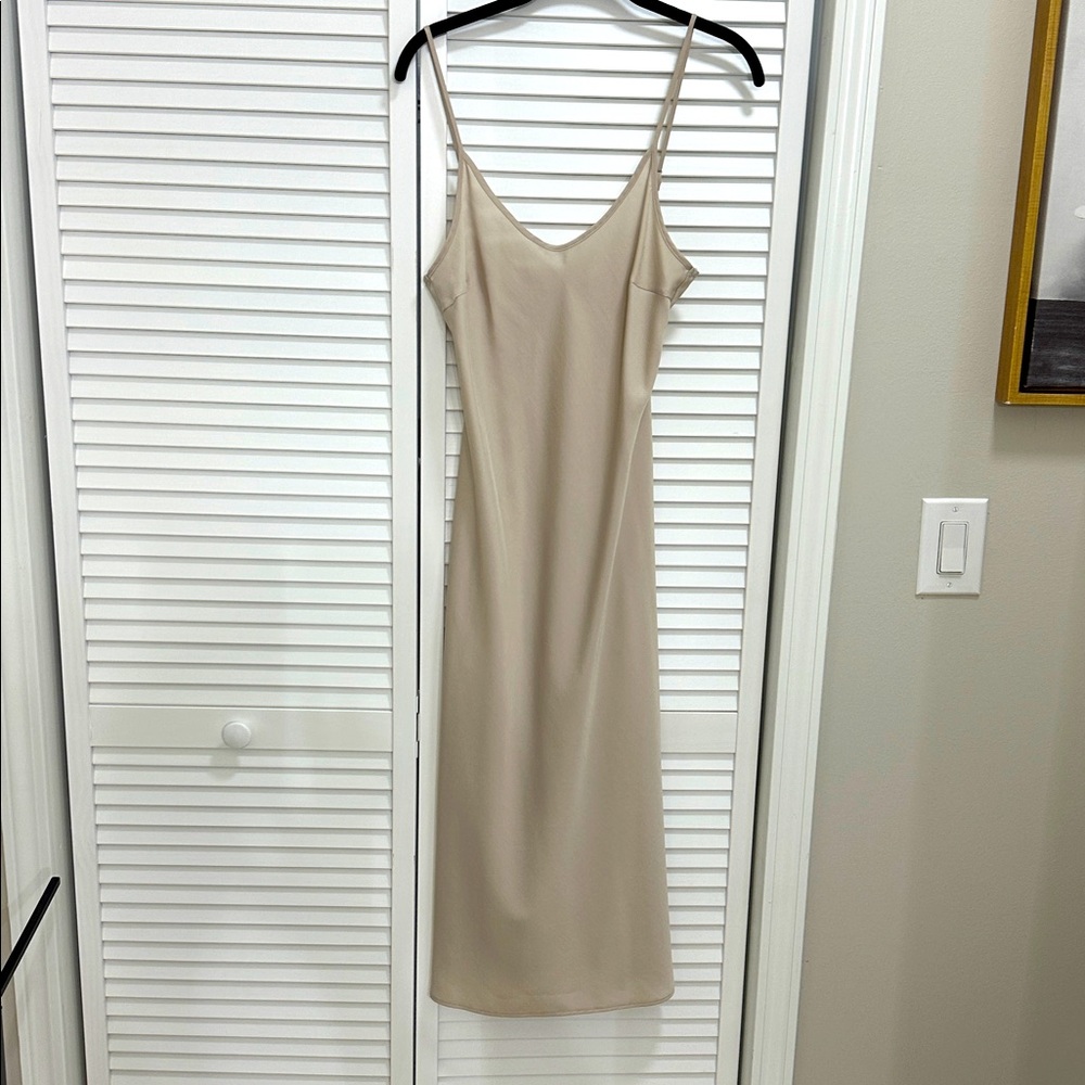 Uniqlo Beige V-Neck Dress